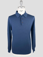 Kiton Blue Cashmere Silk Sweater Polo
