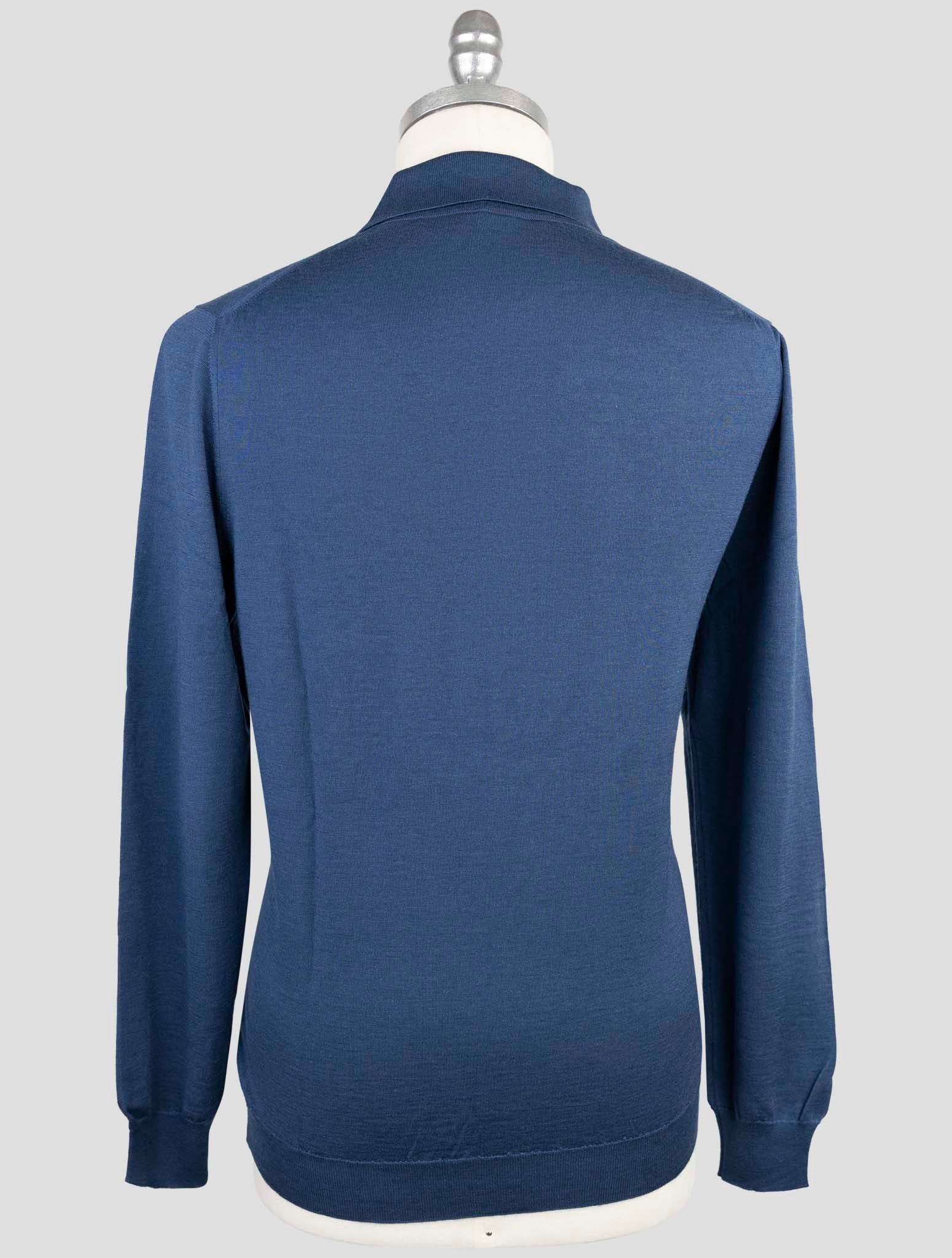 Kiton Blue Cashmere Silk Sweater Polo