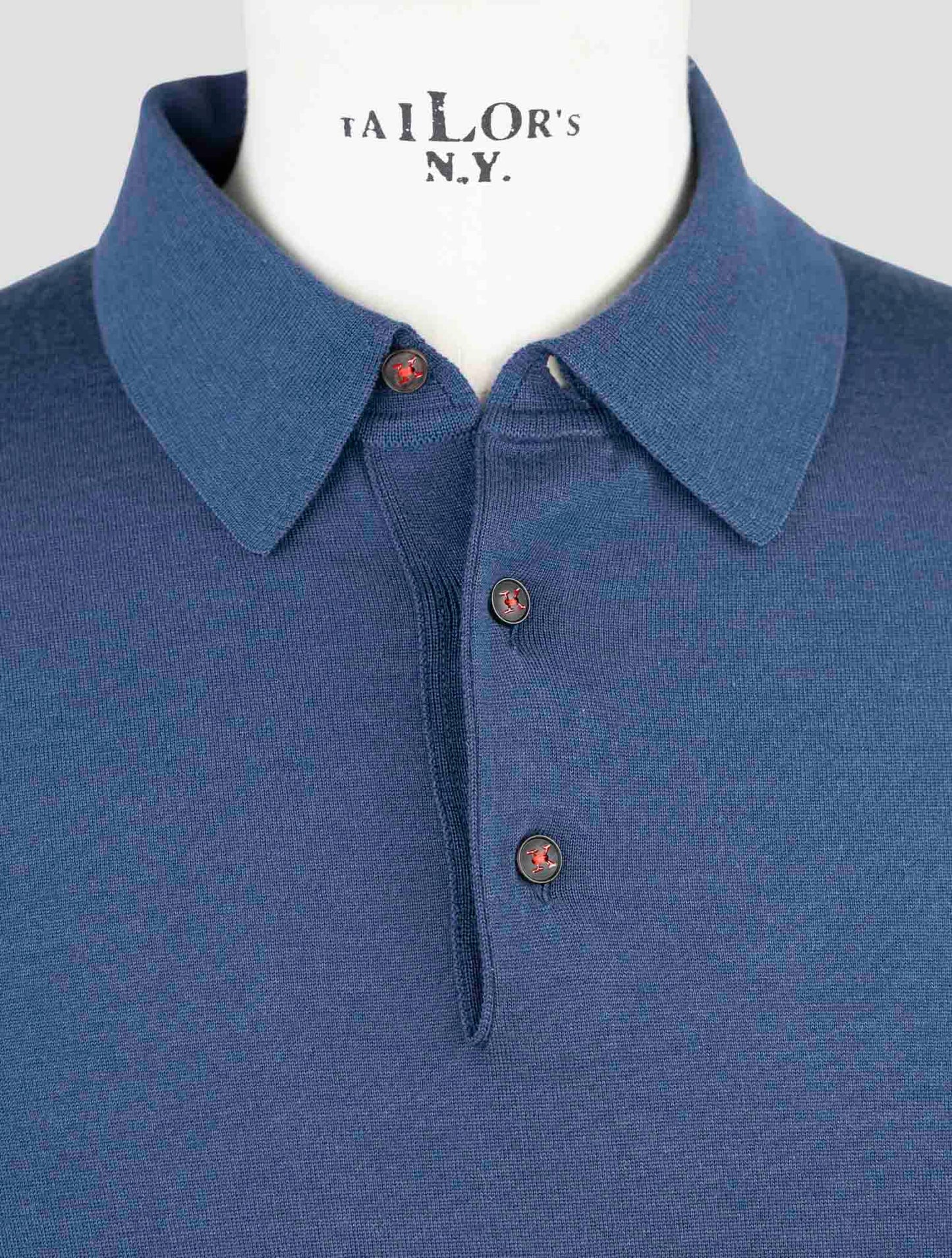 Kiton Blue Cashmere Silk Sweater Polo