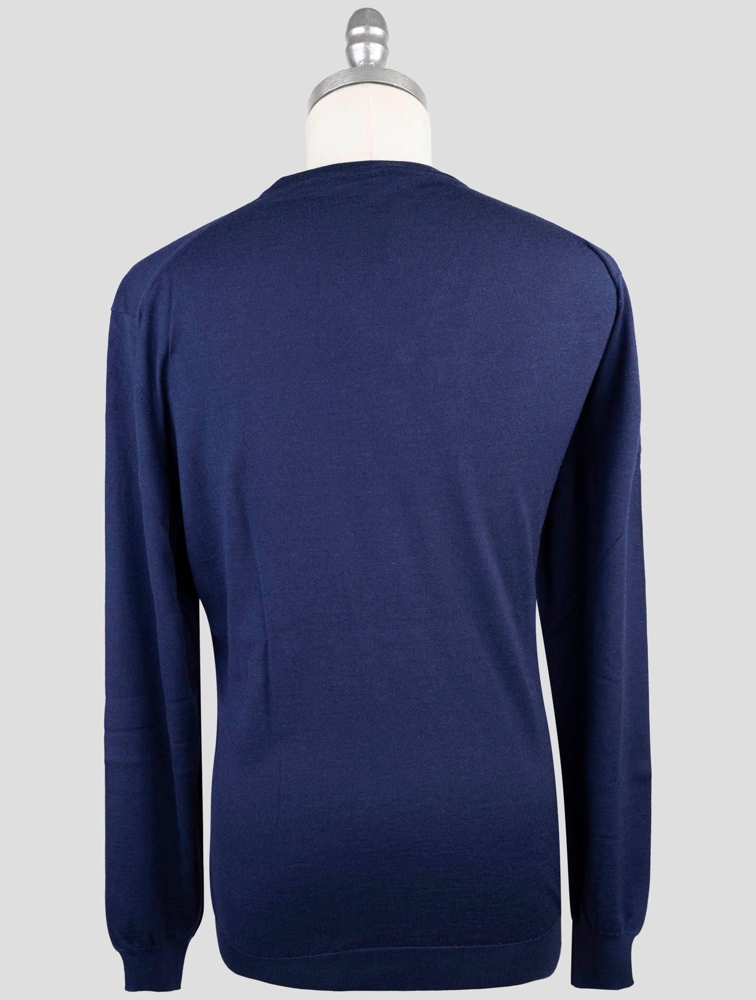 Kiton Blue Cashmere Silk Sweater V-Neck