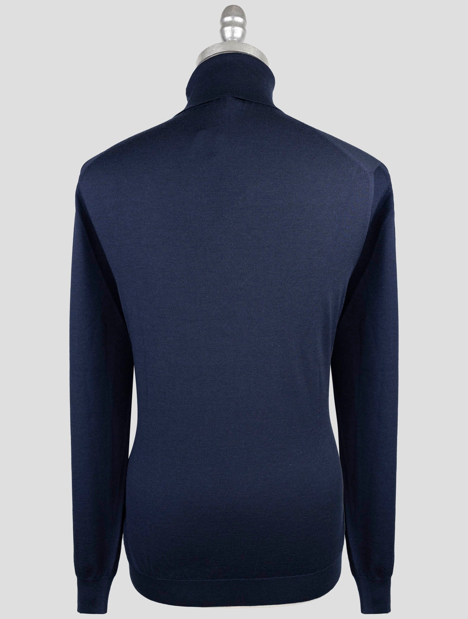 Kiton Blue Cashmere Silk Sweater Turtleneck