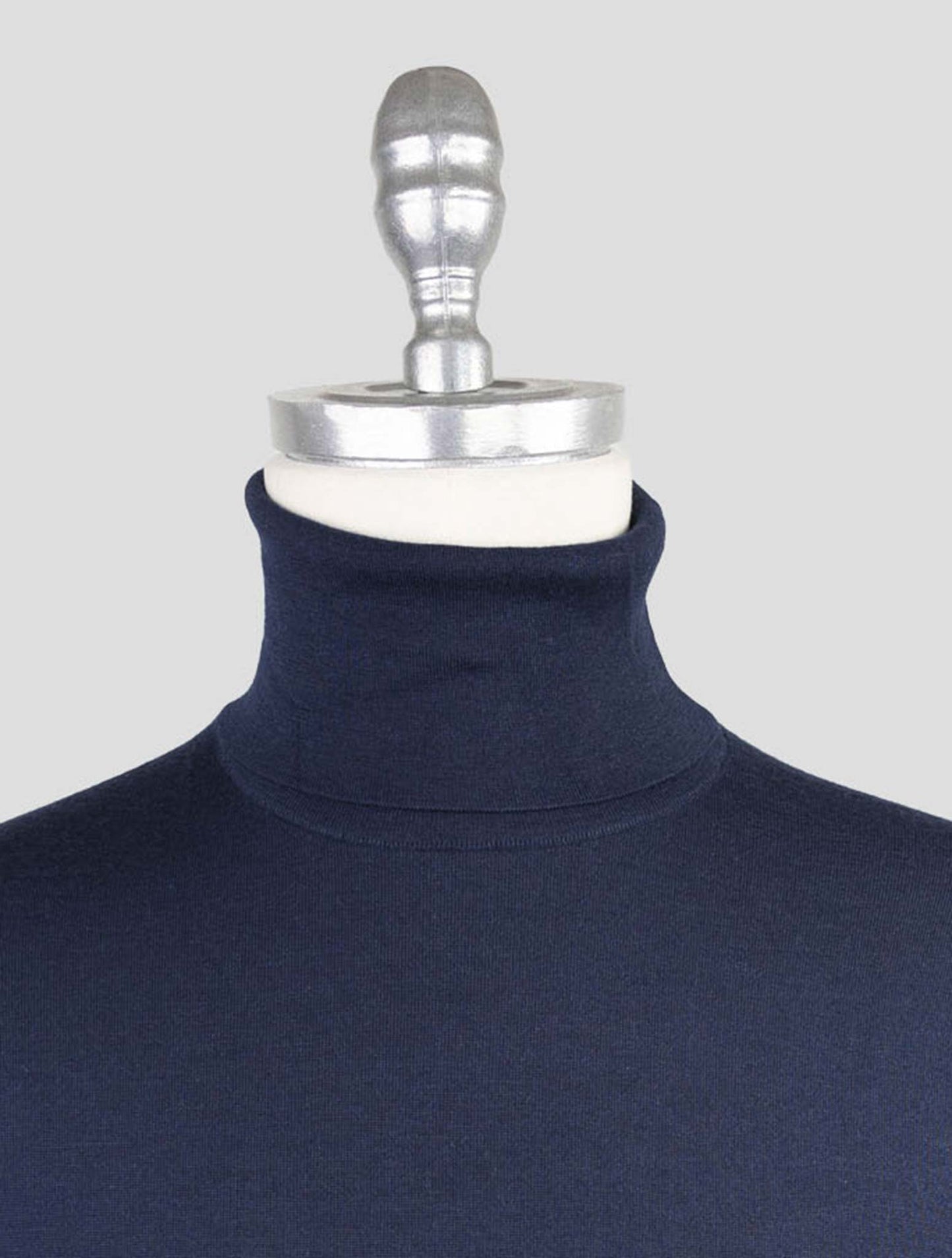 Kiton Blue Cashmere Silk Sweater Turtleneck