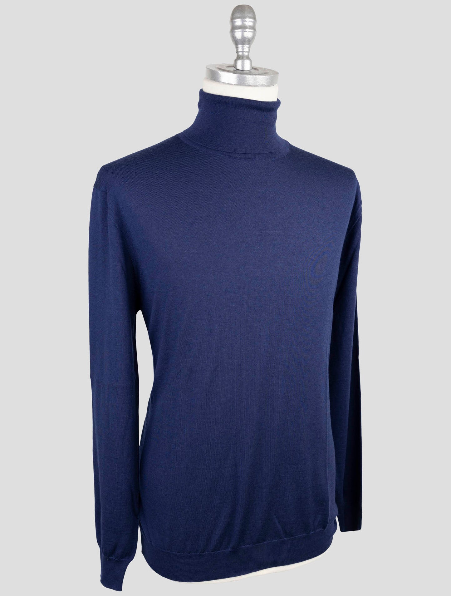 Kiton Blue Cashmere Silk Sweater Turtleneck
