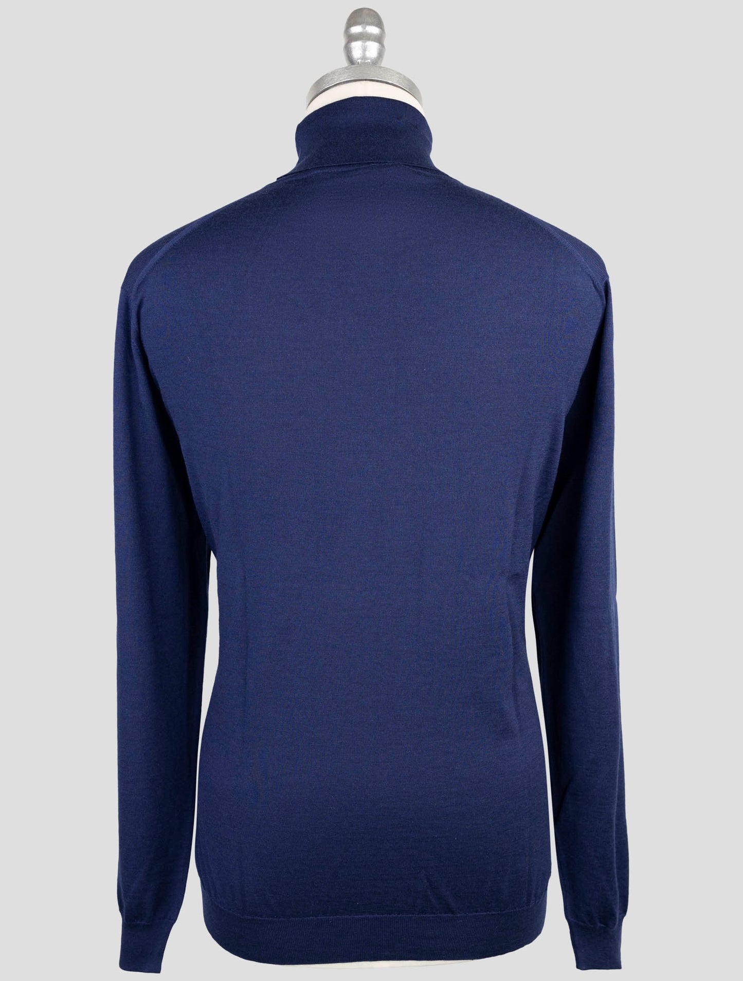 Kiton Blue Cashmere Silk Sweater Turtleneck