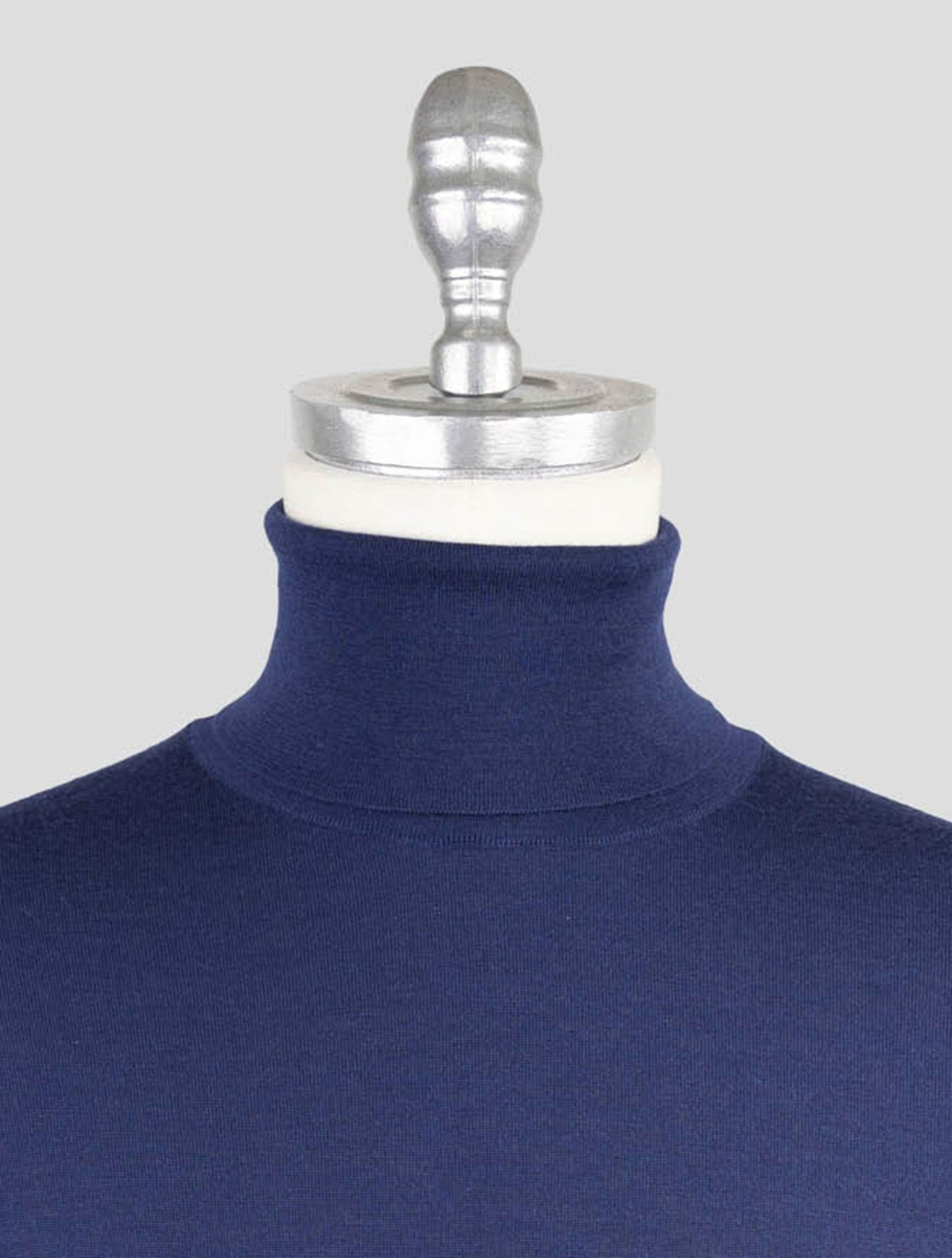 Kiton Blue Cashmere Silk Sweater Turtleneck