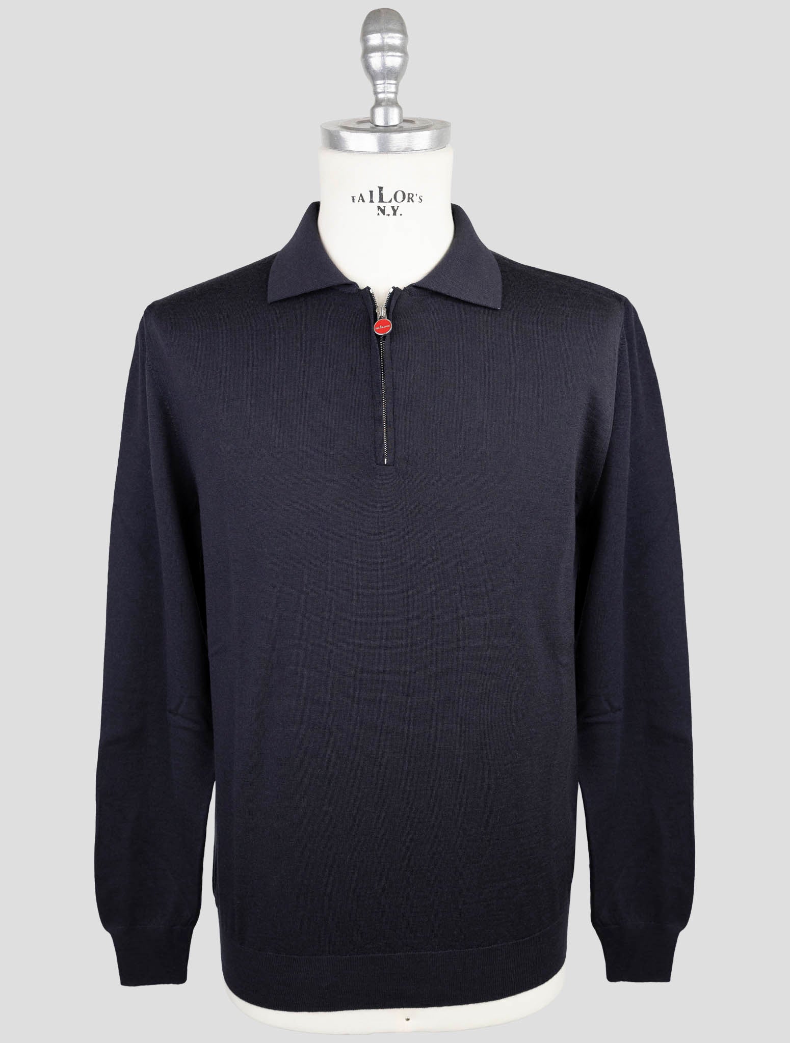 Kiton Blue Cashmere Sweater Polo