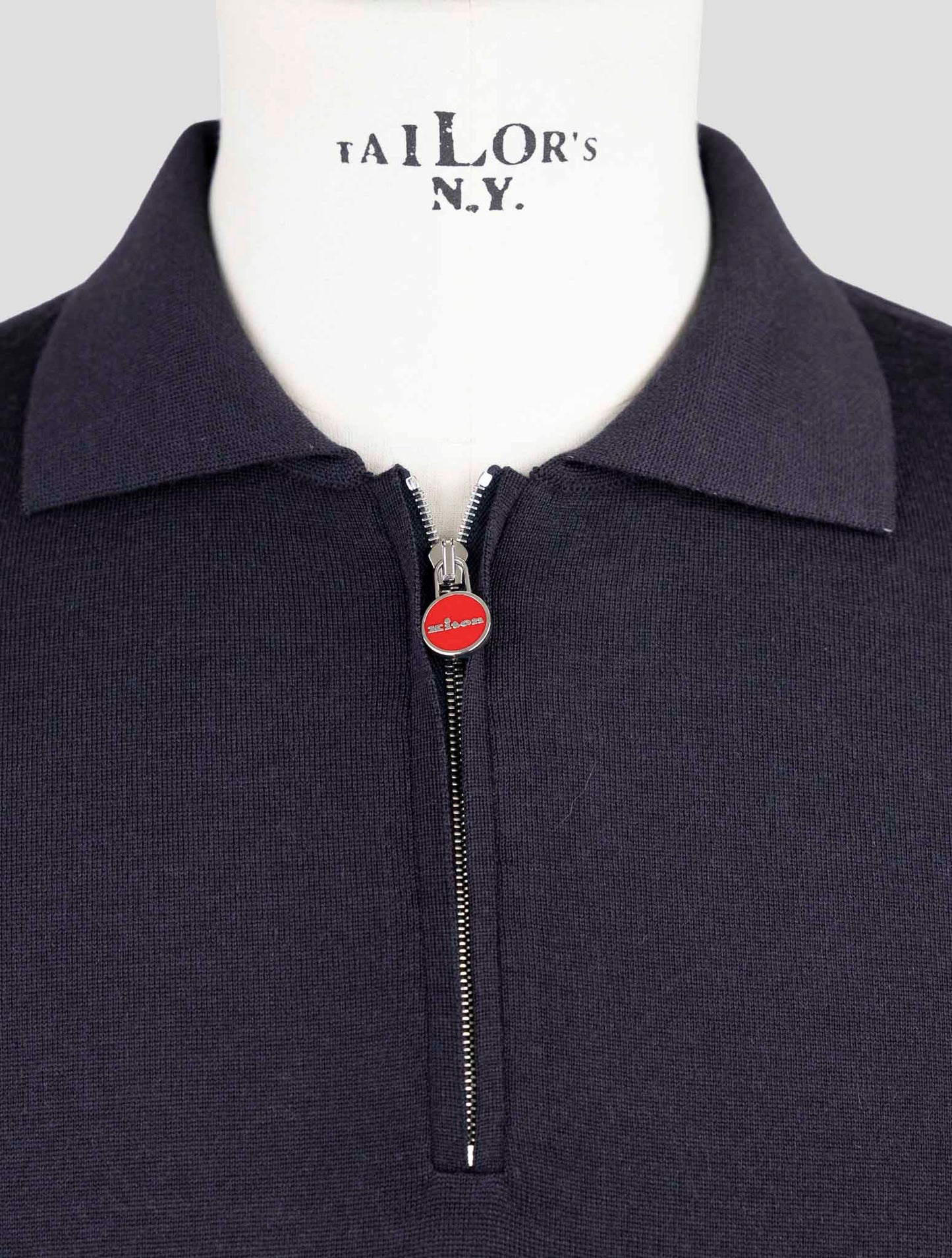 Kiton Blue Cashmere Sweater Polo