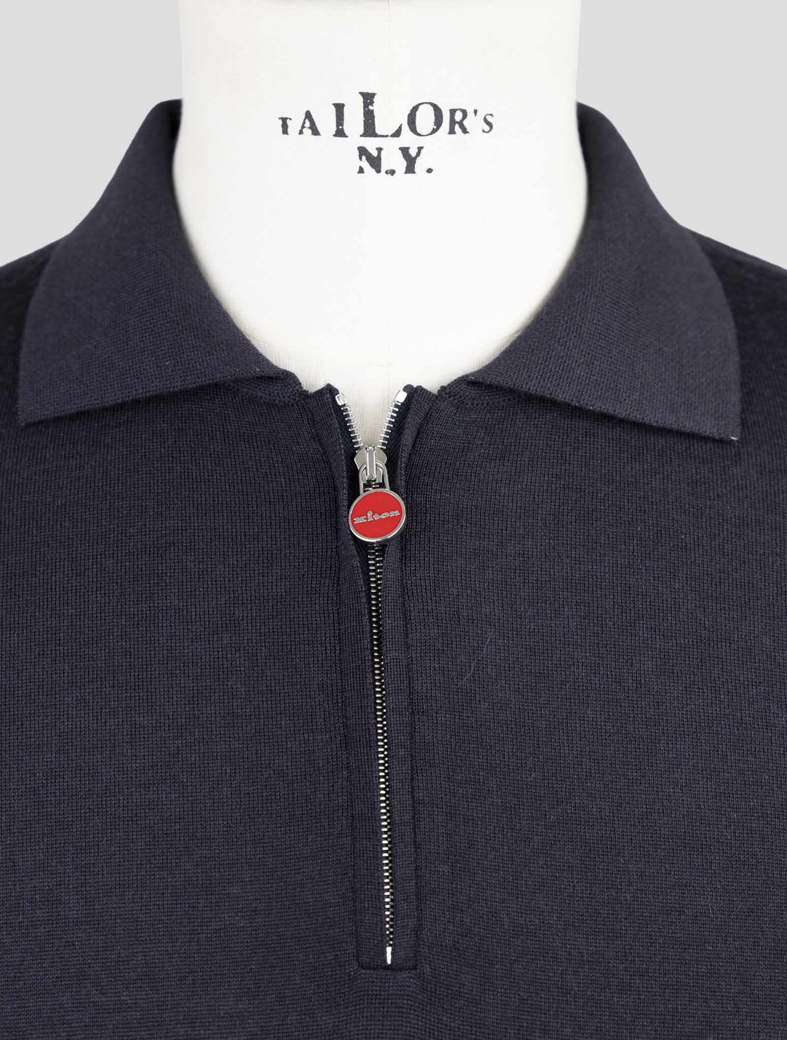 Kiton Blue Cashmere Sweater Polo