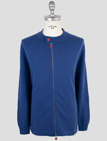 Kiton Blue Wool Sweater Full Zip