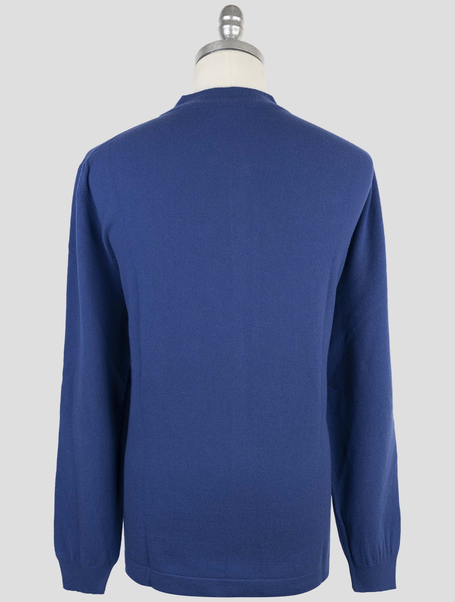 Kiton Blue Wool Sweater Full Zip