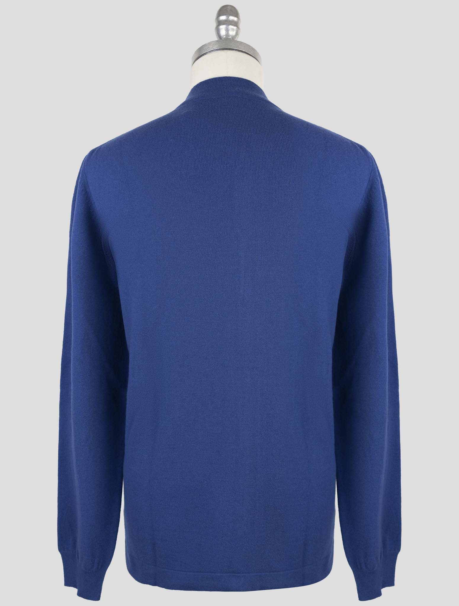 Kiton Blue Wool Sweater Full Zip