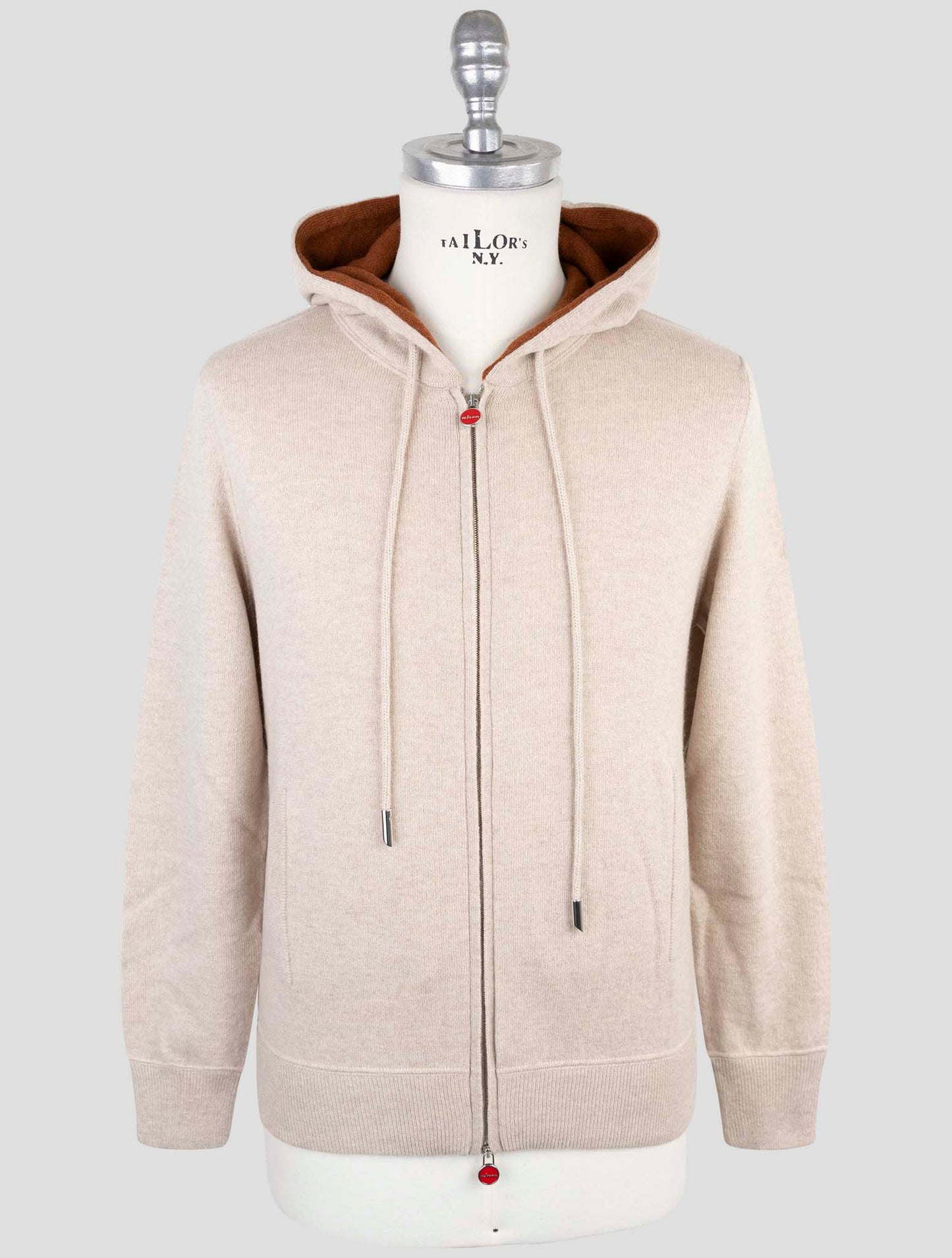 Kiton Beige Cashmere Sweater Full Zip