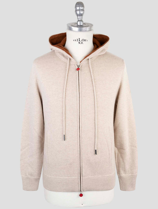 Kiton Beige Cashmere Sweater Full Zip
