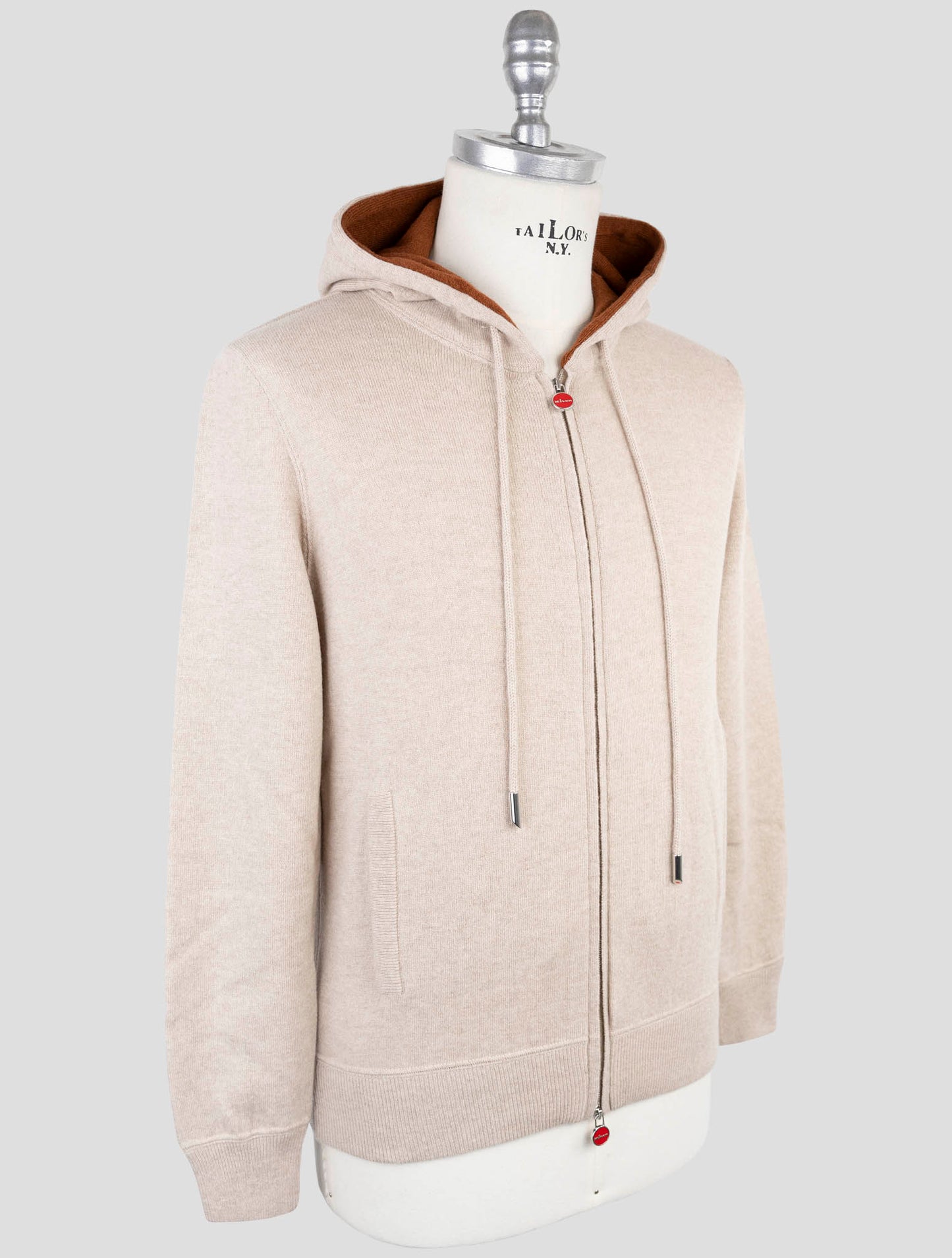 Kiton Beige Cashmere Sweater Full Zip
