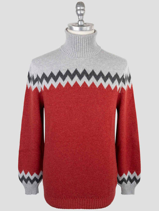 Kiton Multicolor Cashmere Sweater Turtleneck