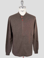 Kiton Brown Wool Sweater Full Zip