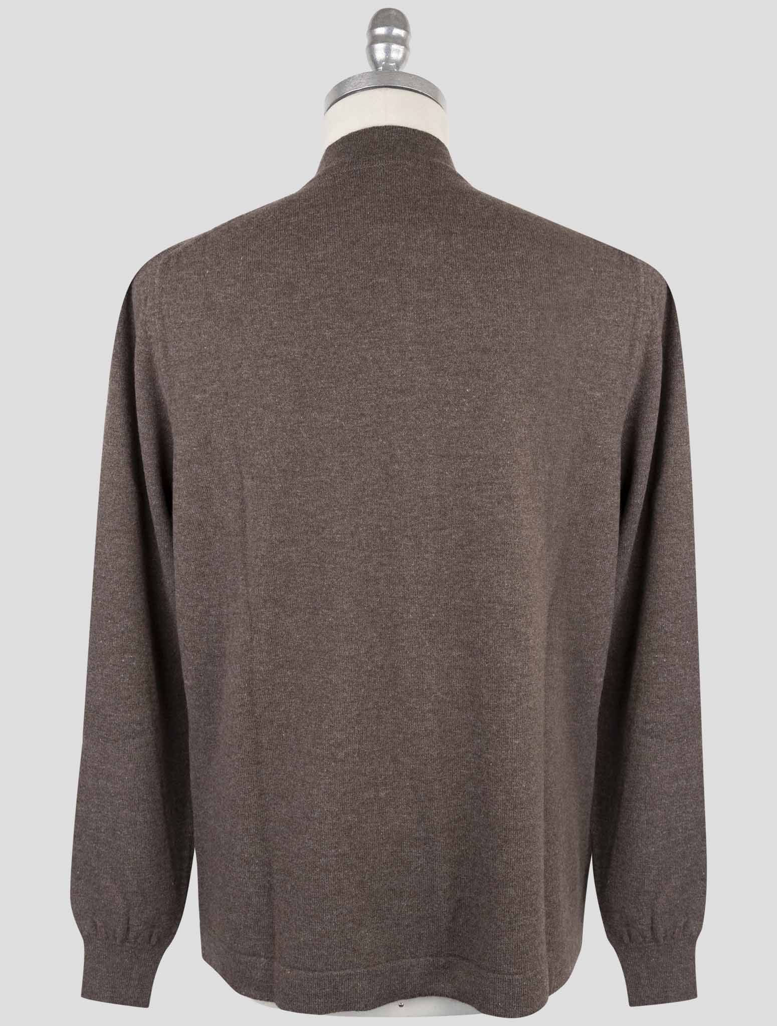 Kiton Brown Wool Sweater Full Zip