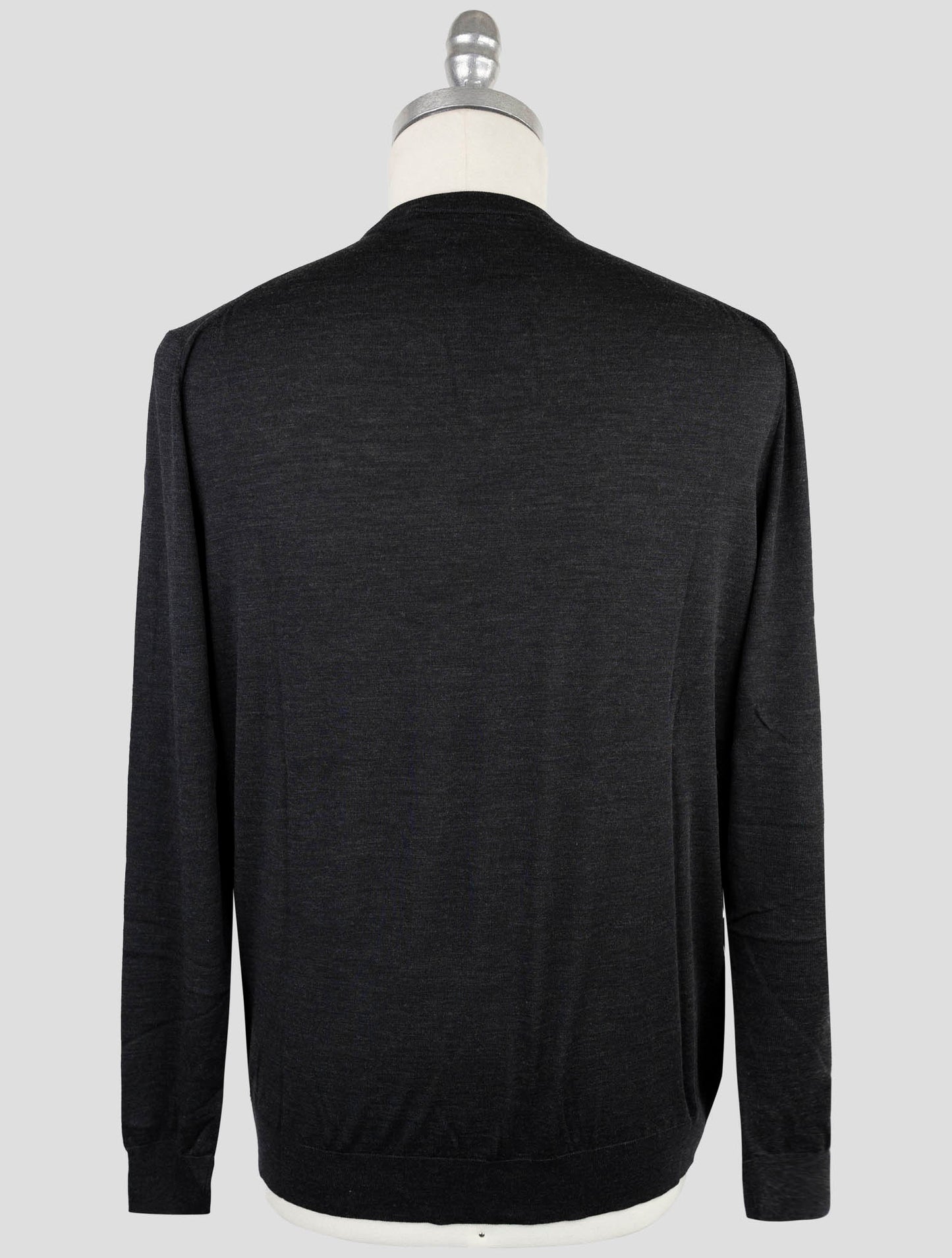 Kiton Dark Gray Wool Diamante Blu 14 Micron Sweater V-neck