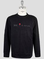 Kiton Black Cotton Ea Sweater Crewneck