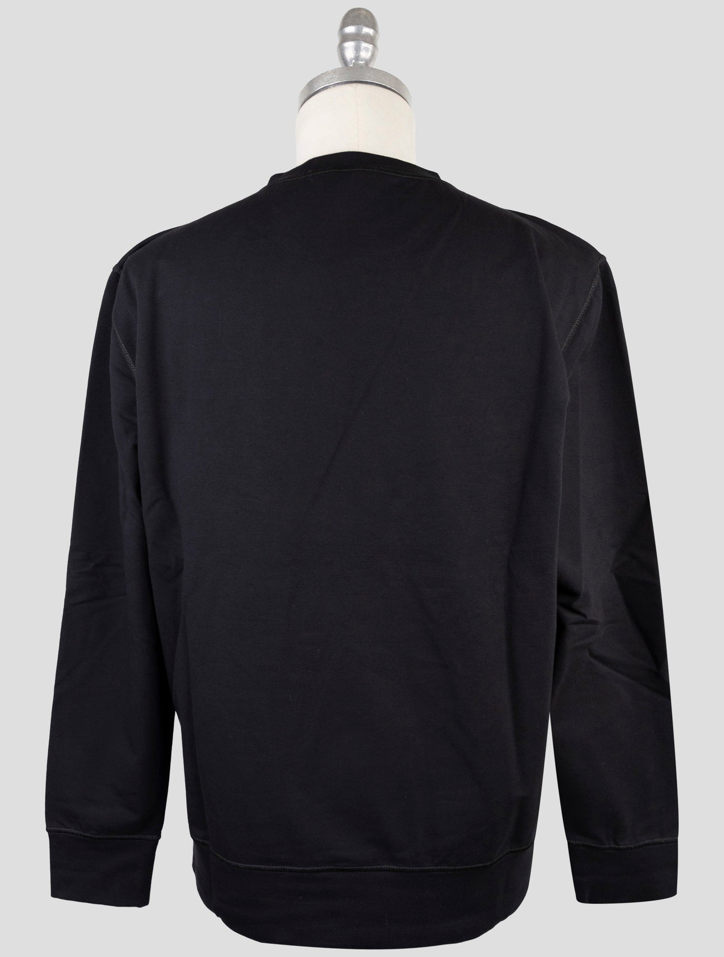 Kiton Black Cotton Ea Sweater Crewneck