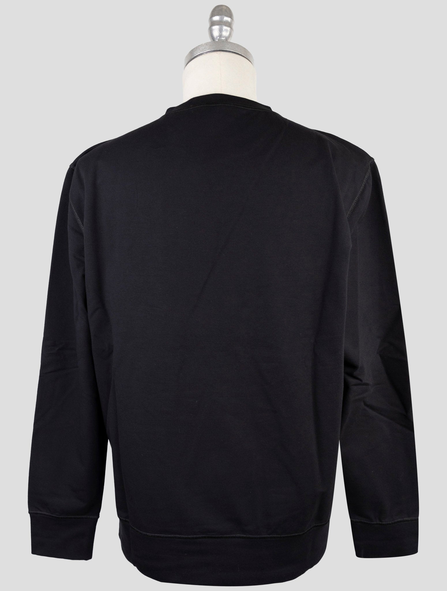 Kiton Black Cotton Ea Sweater Crewneck