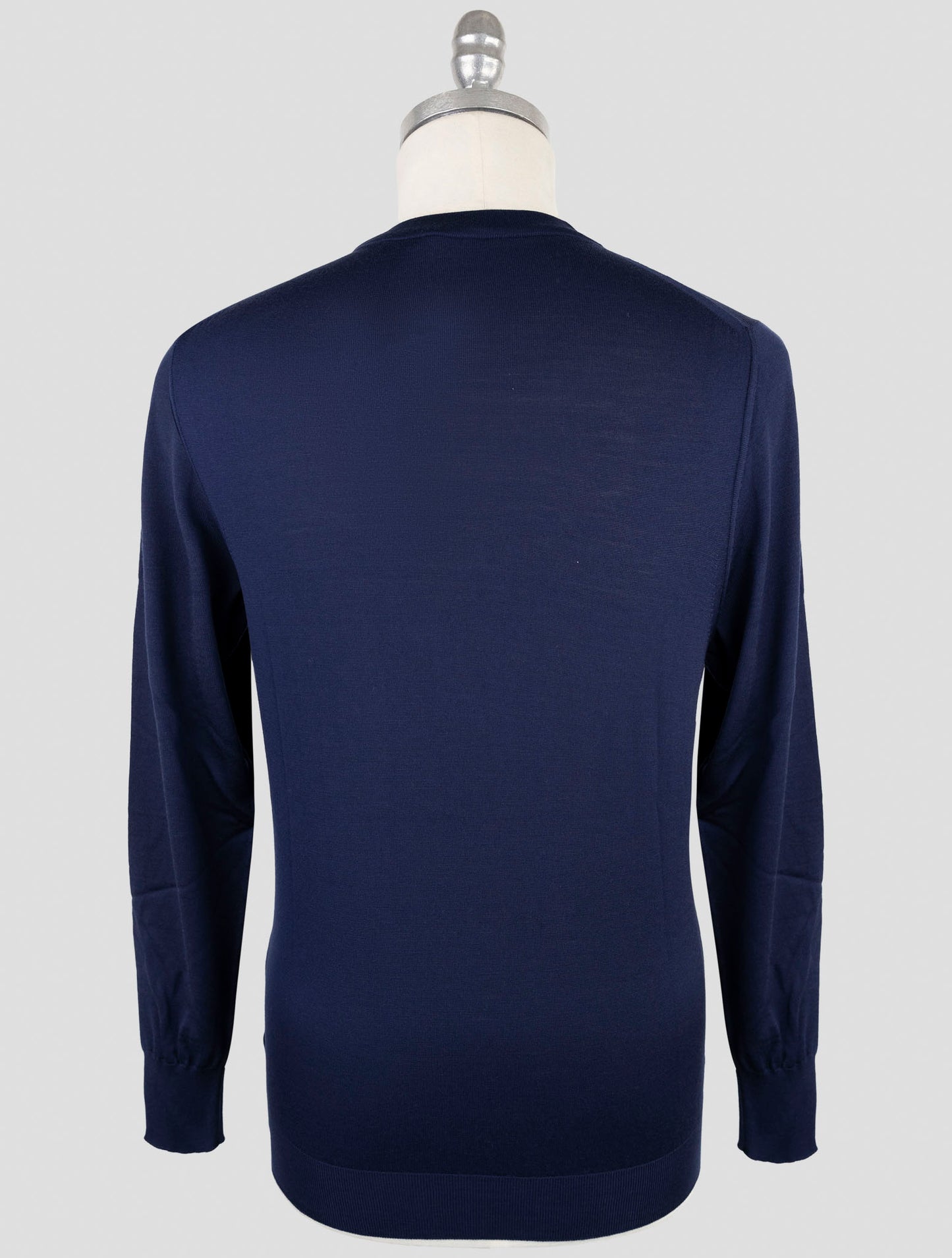 Kiton Blue Wool Sweater Crewneck