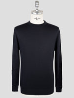 Kiton Dark Blue Wool Sweater Crewneck