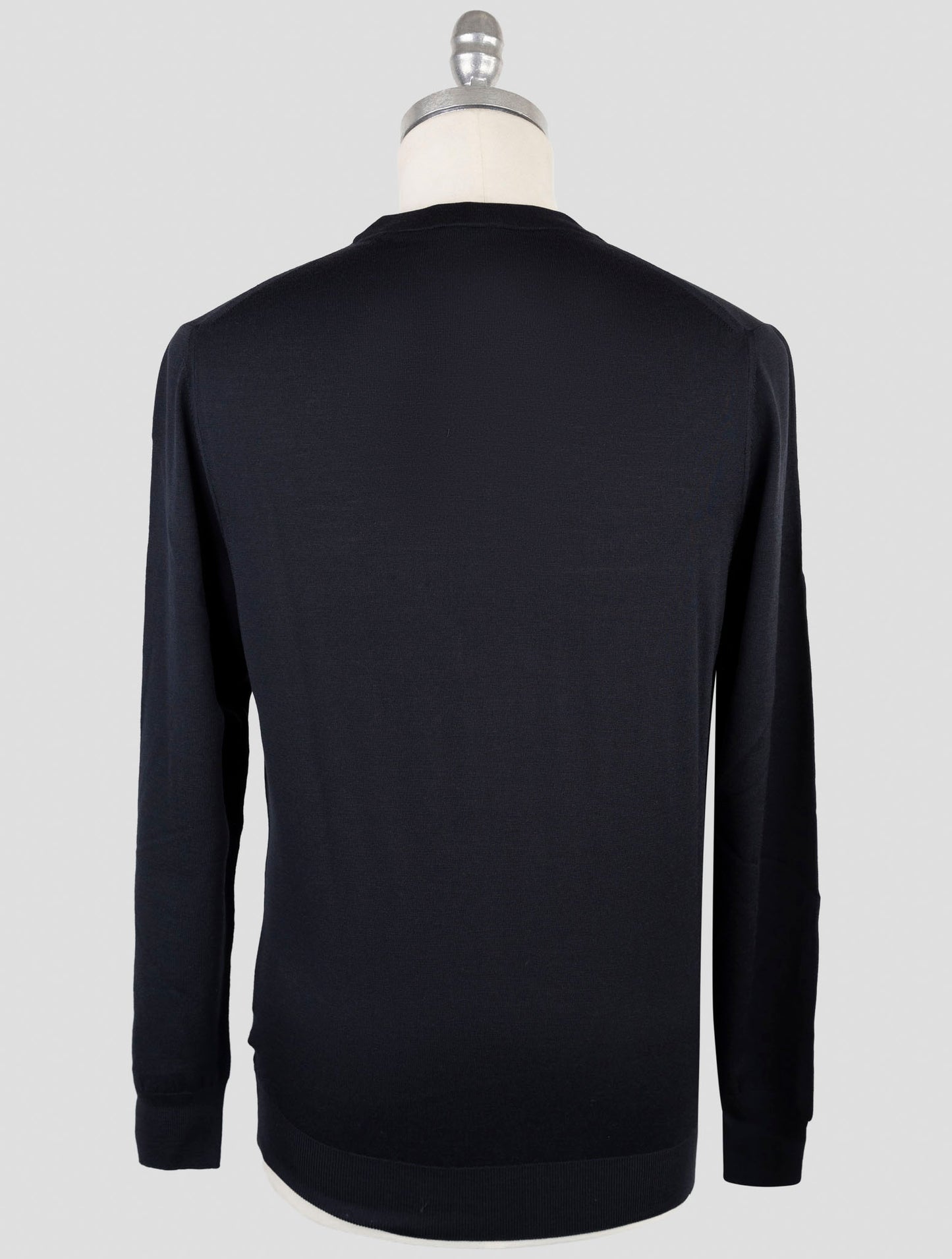 Kiton Dark Blue Wool Sweater Crewneck
