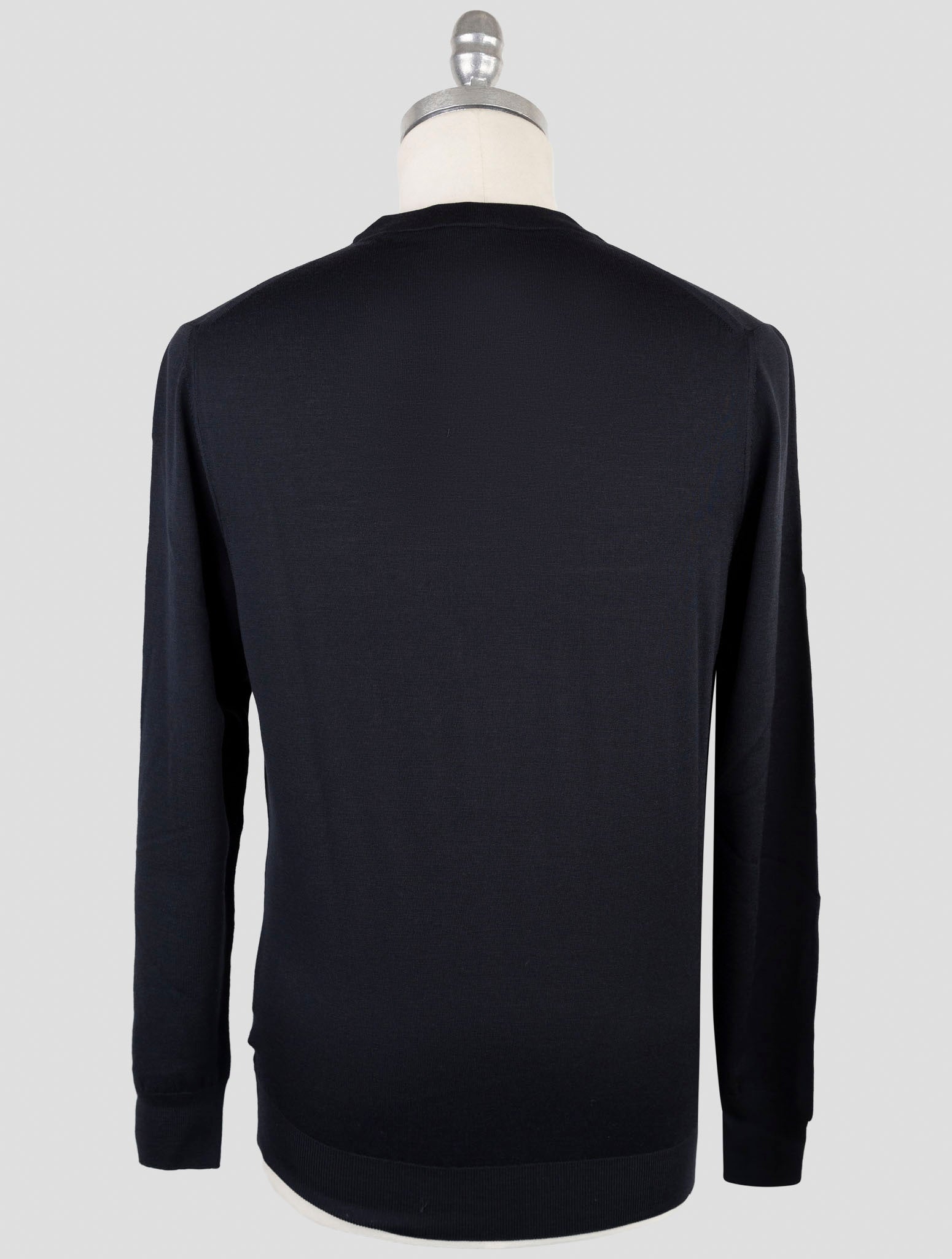 Kiton Dark Blue Wool Sweater Crewneck