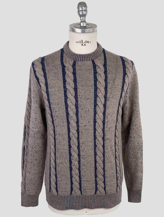 Kiton Gray Blue Cashmere Sweater Crewneck