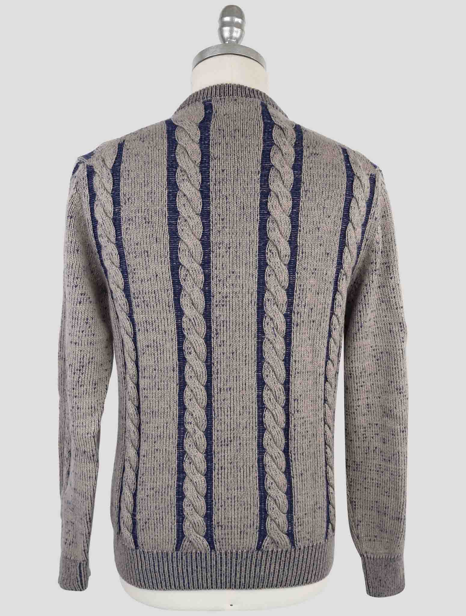 Kiton Gray Blue Cashmere Sweater Crewneck