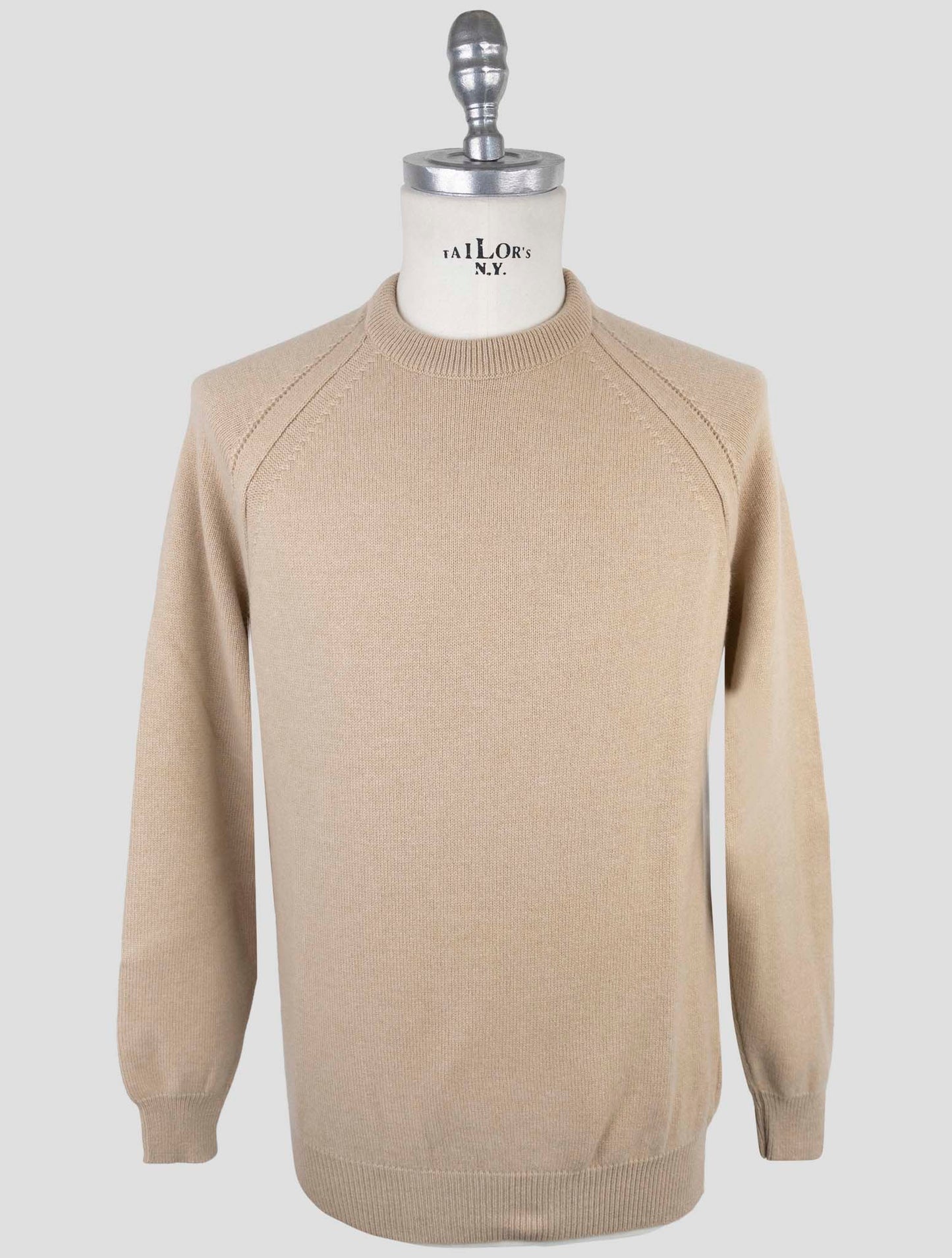 Kiton Beige Wool Sweater Crewneck