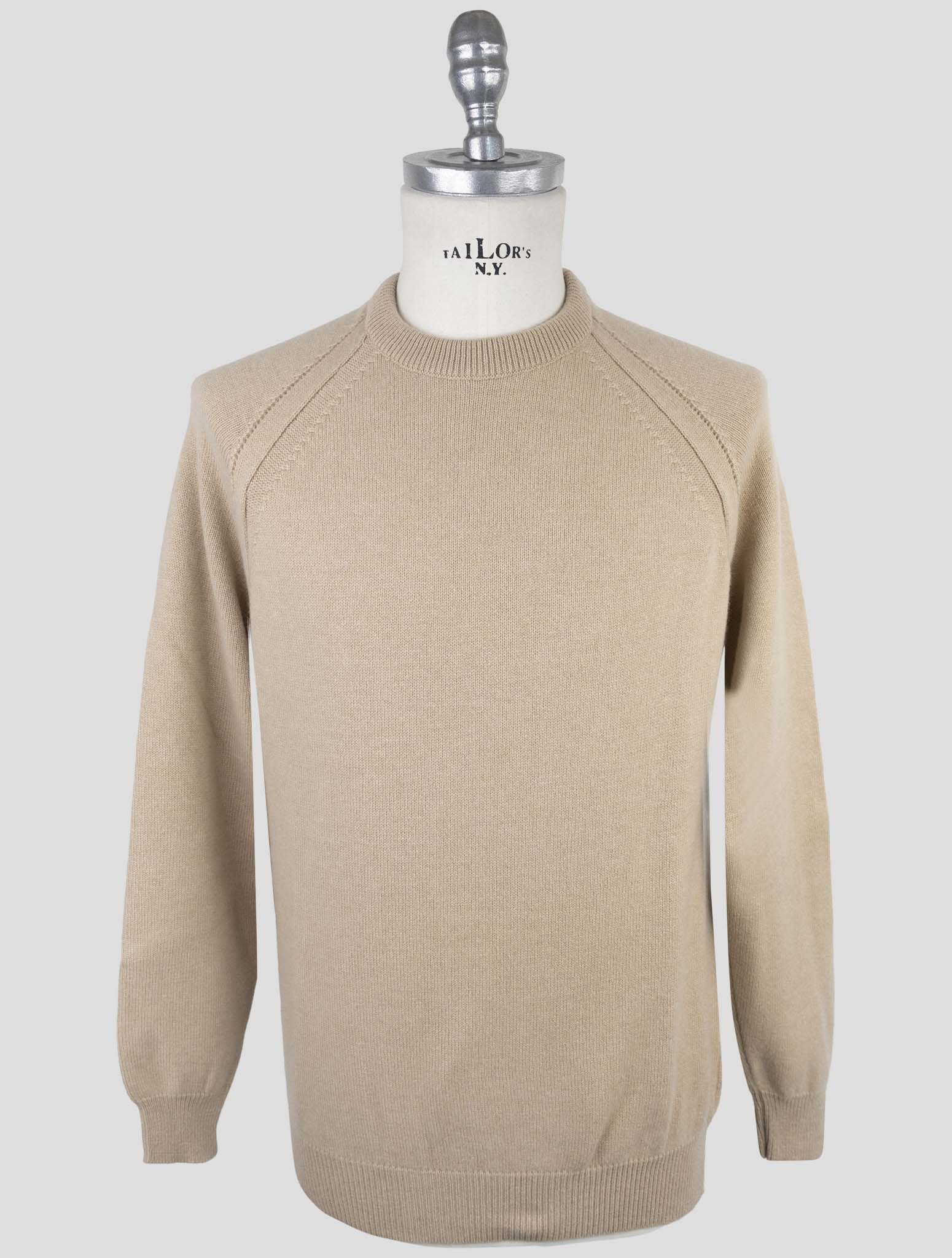 Kiton Beige Wool Sweater Crewneck