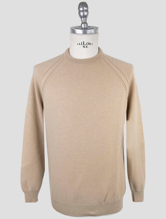 Kiton Beige Wool Sweater Crewneck