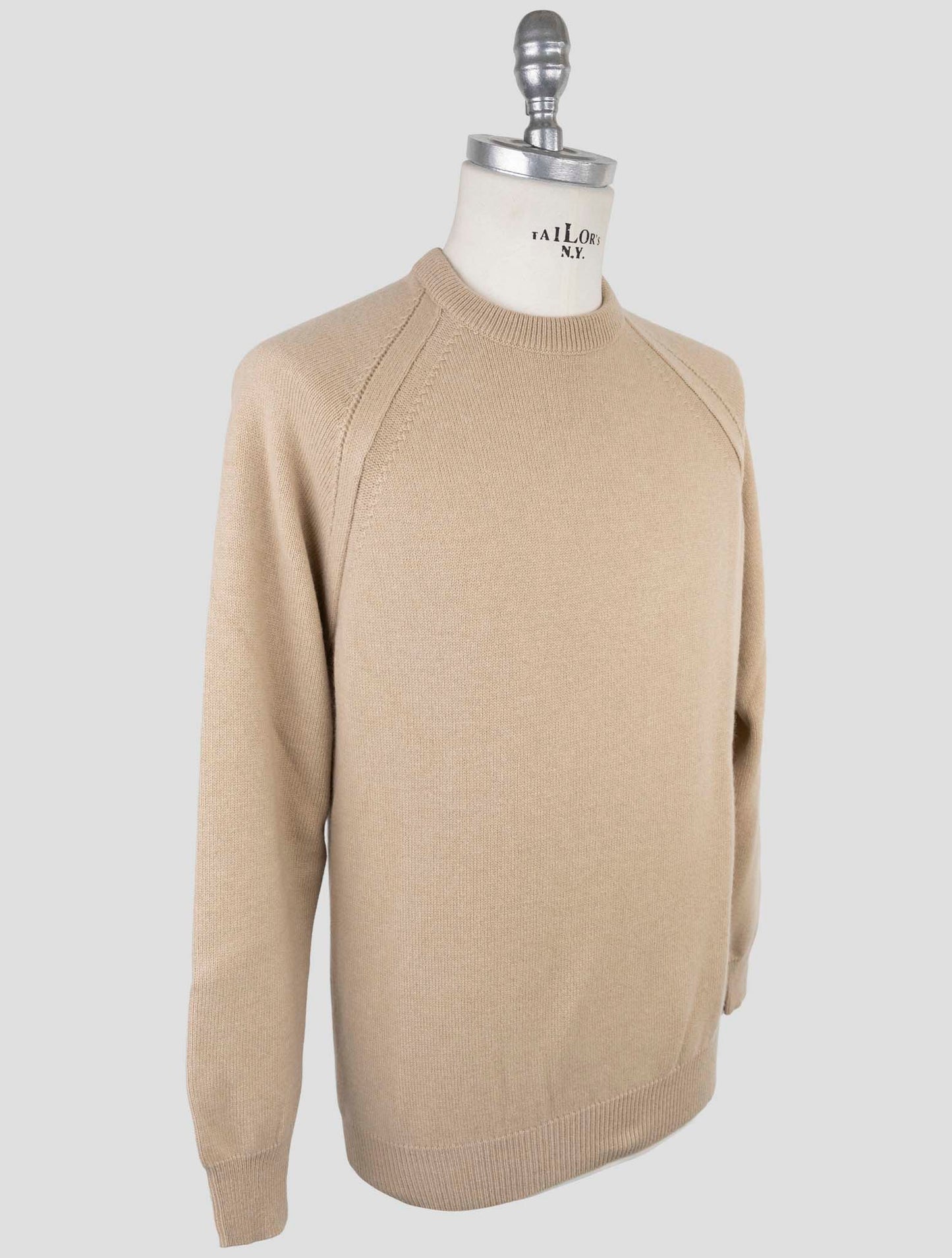 Kiton Beige Wool Sweater Crewneck