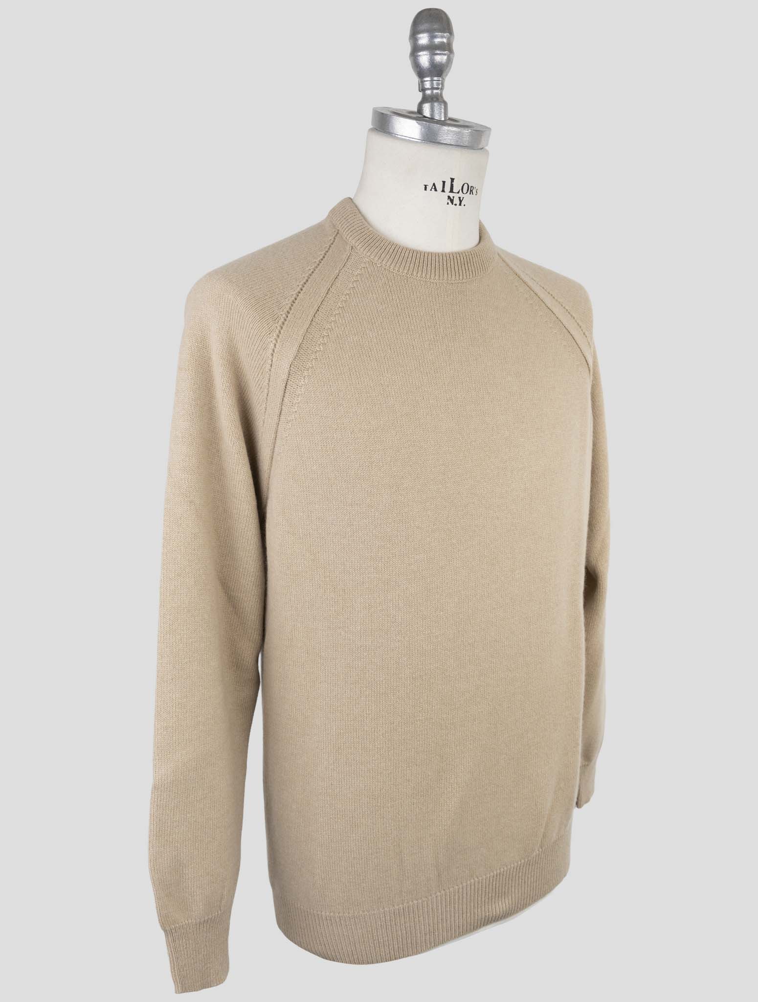 Kiton Beige Wool Sweater Crewneck