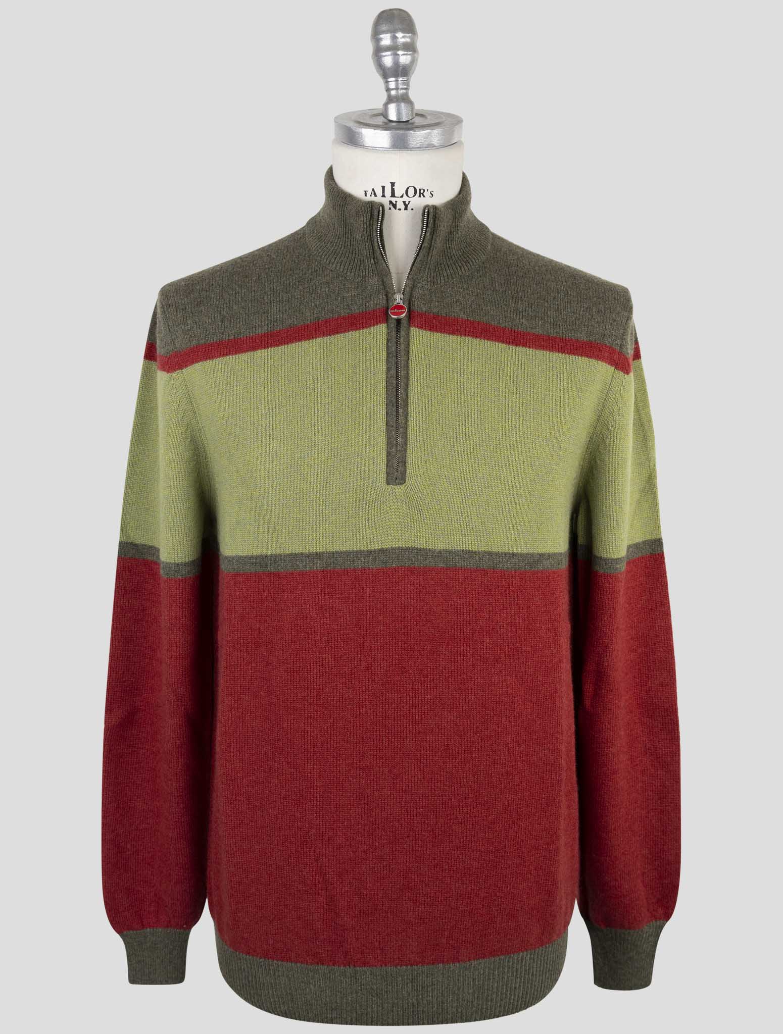 Kiton Multicolor Cashmere Sweater Half Zip