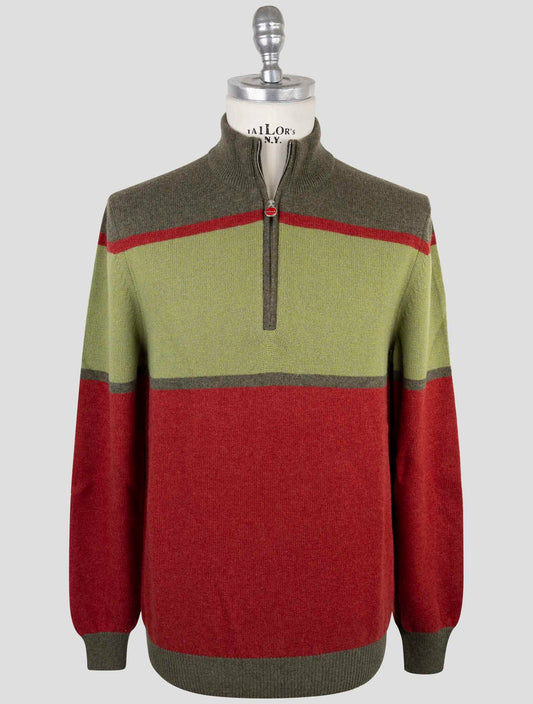 Kiton Multicolor Cashmere Sweater Half Zip