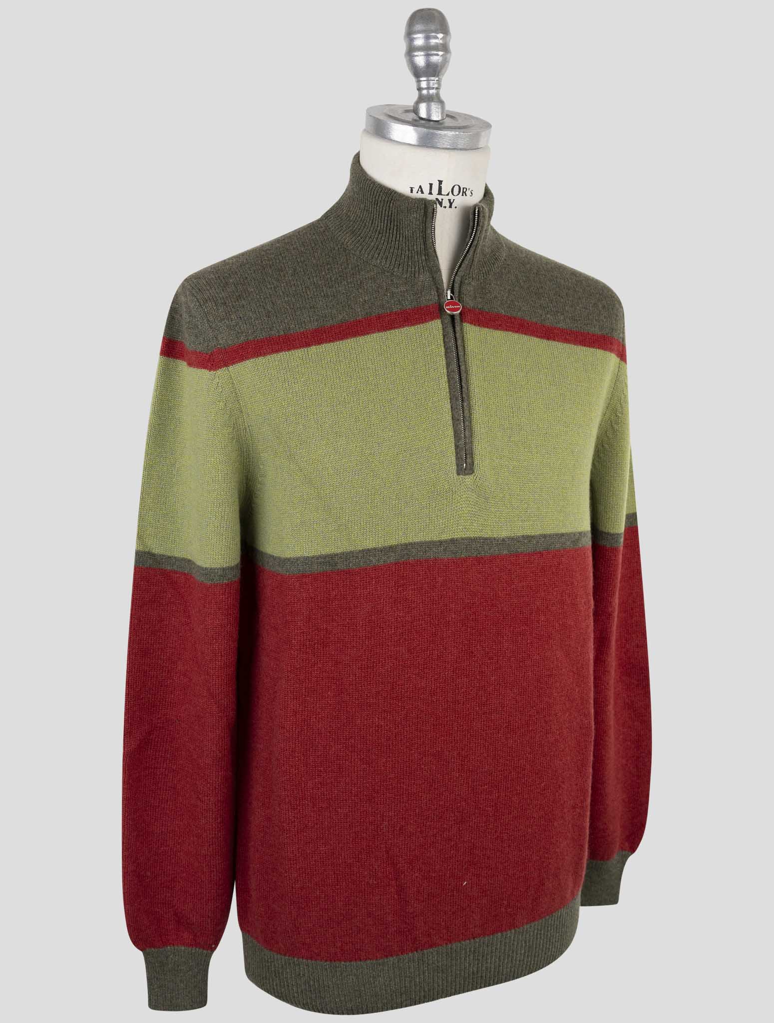 Kiton Multicolor Cashmere Sweater Half Zip