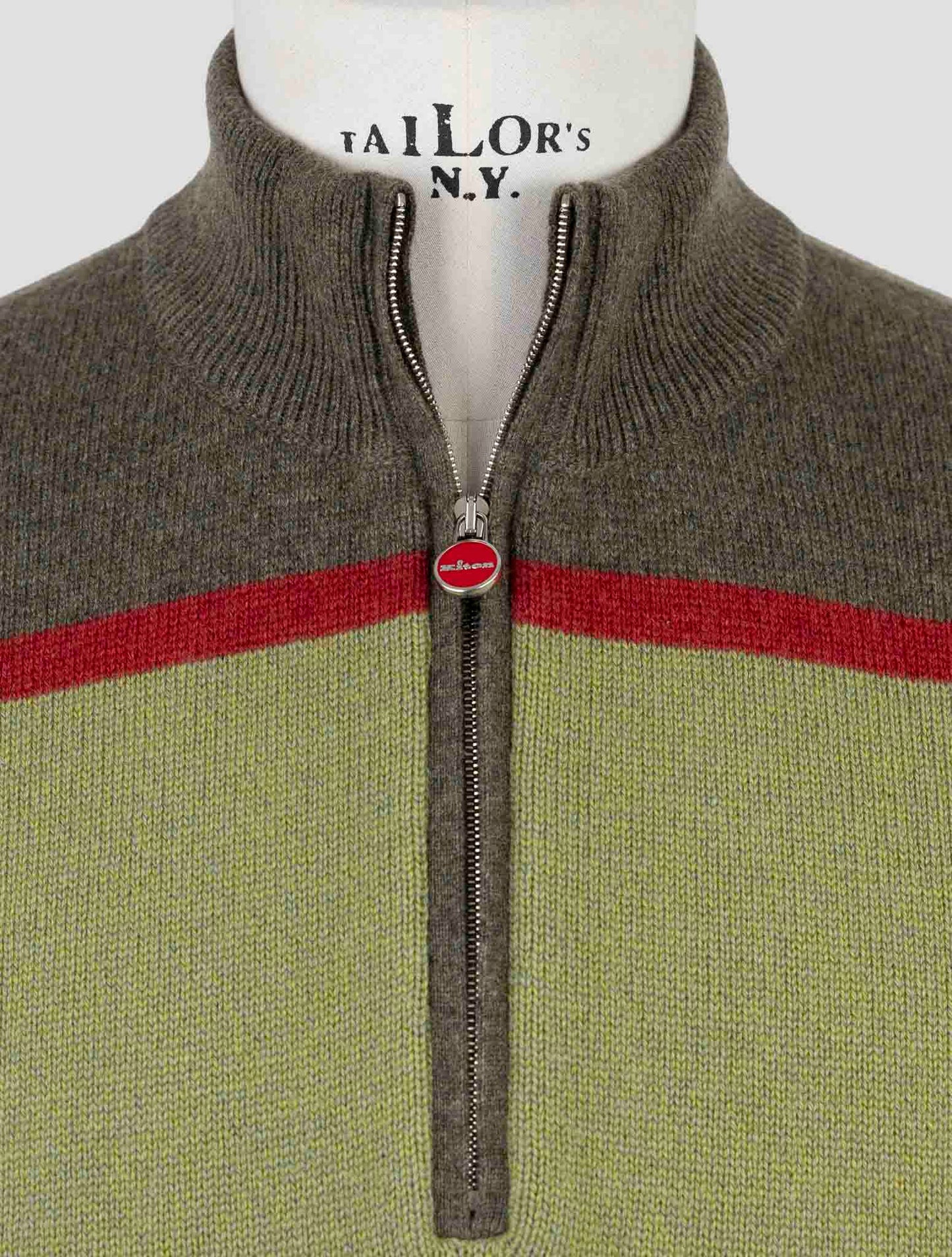 Kiton Multicolor Cashmere Sweater Half Zip