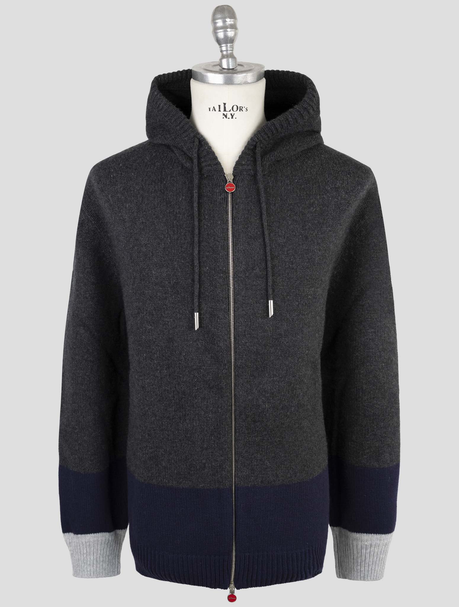 Kiton Multicolor Wool Sweater Full Zip Hoodie
