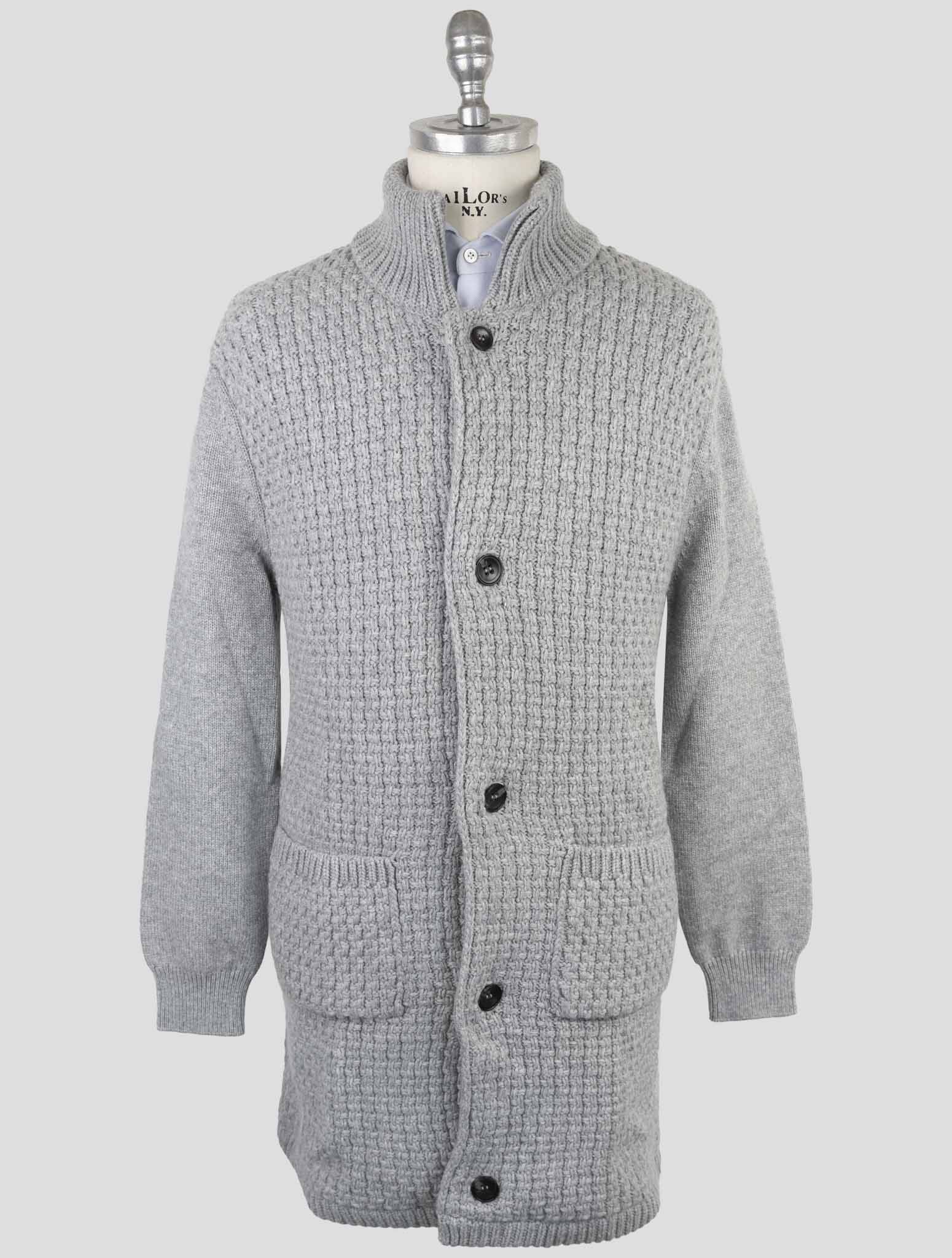 Kiton Gray Cashmere Sweater Cardigan