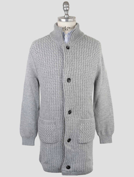Kiton Gray Cashmere Sweater Cardigan