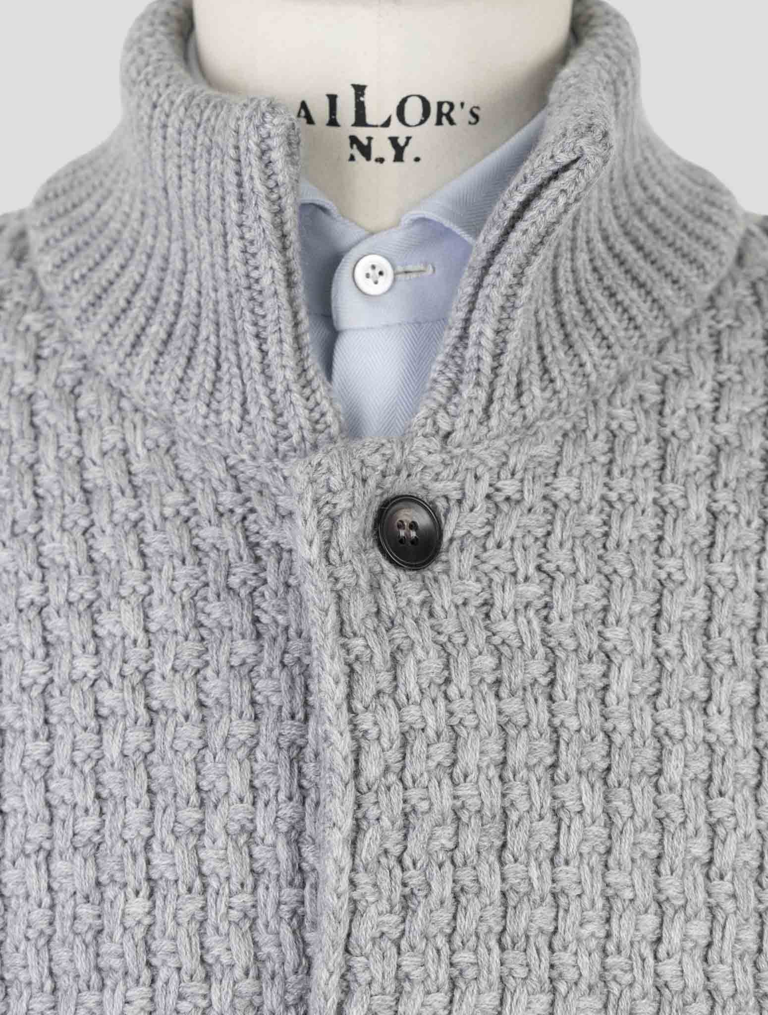 Kiton Gray Cashmere Sweater Cardigan