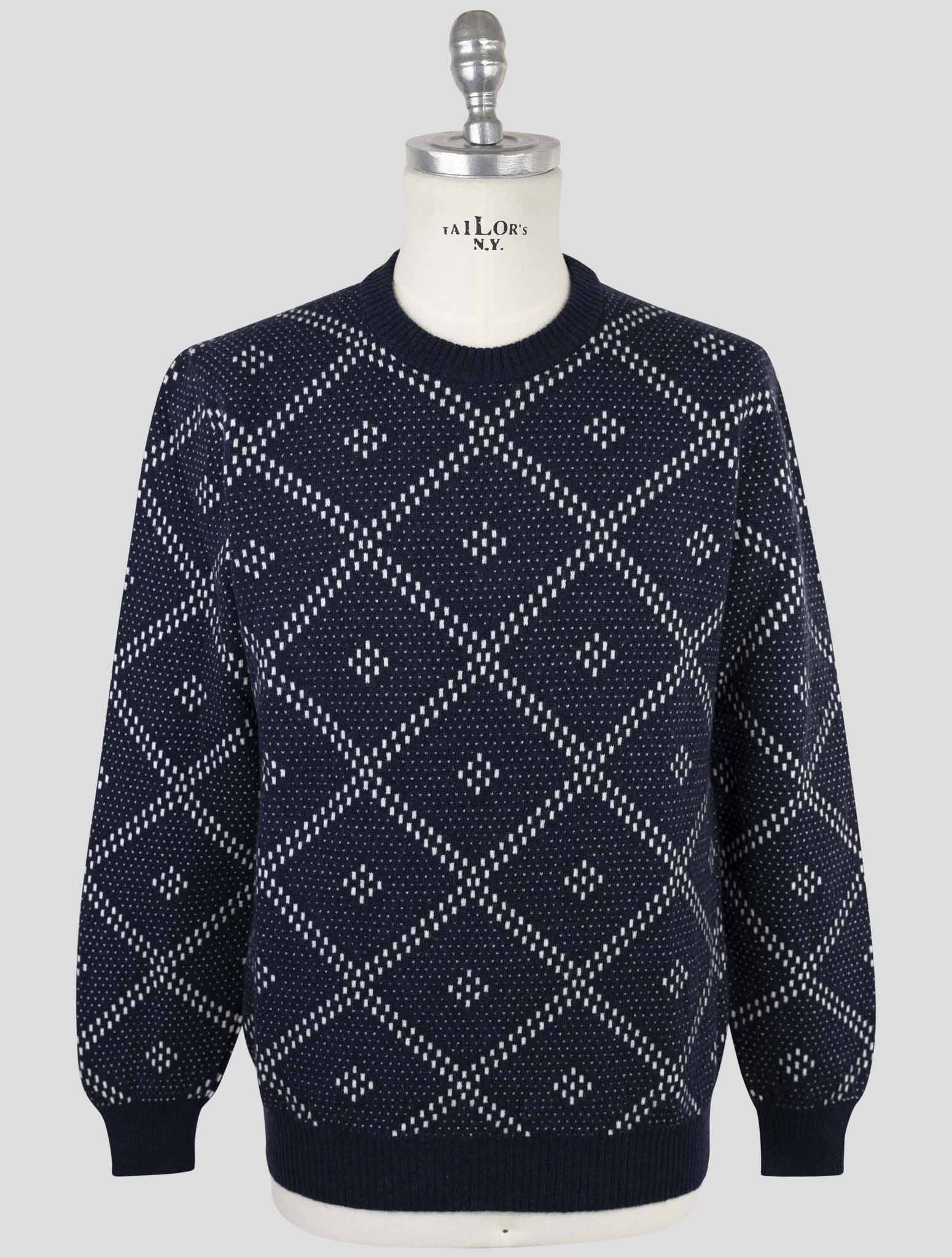 Kiton Blue Cashmere Sweater Crewneck