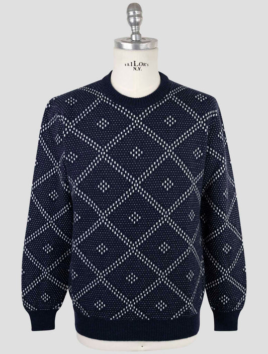 Kiton Blue Cashmere Sweater Crewneck