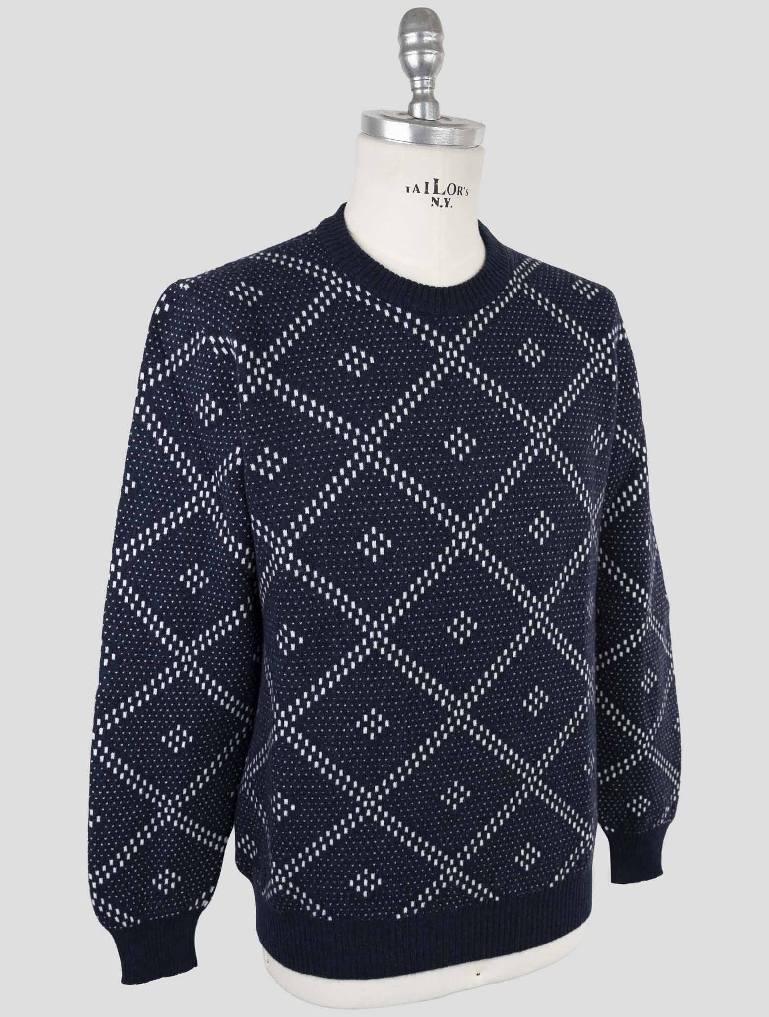 Kiton Blue Cashmere Sweater Crewneck
