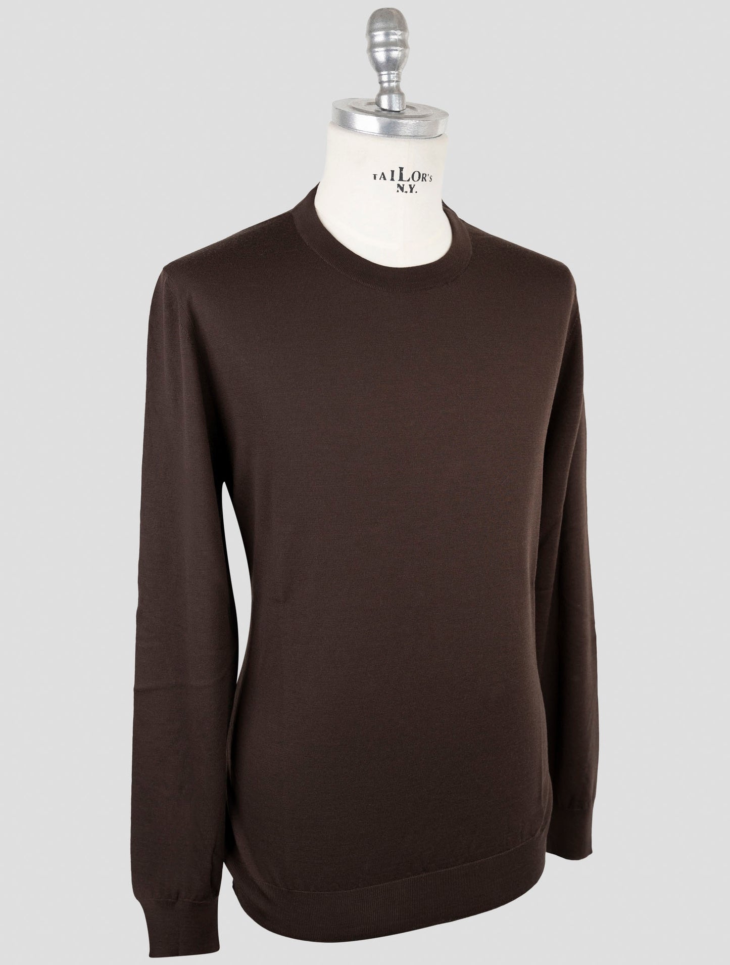 Kiton Brown Wool Sweater Crewneck
