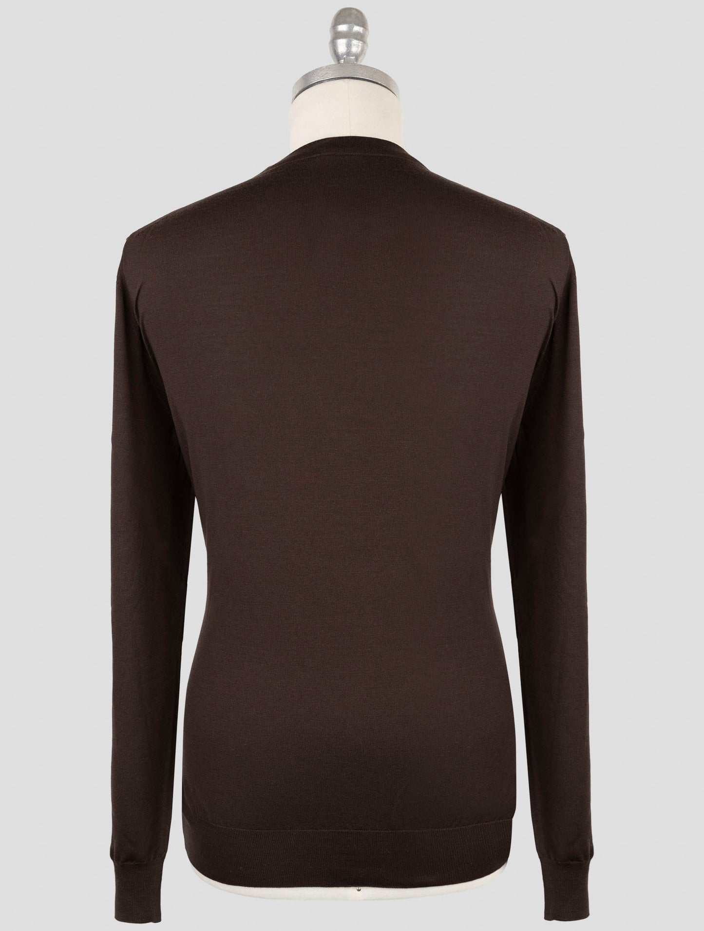 Kiton Brown Wool Sweater Crewneck