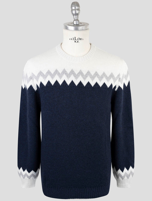 Kiton Blue Gray Cashmere Sweater Crewneck
